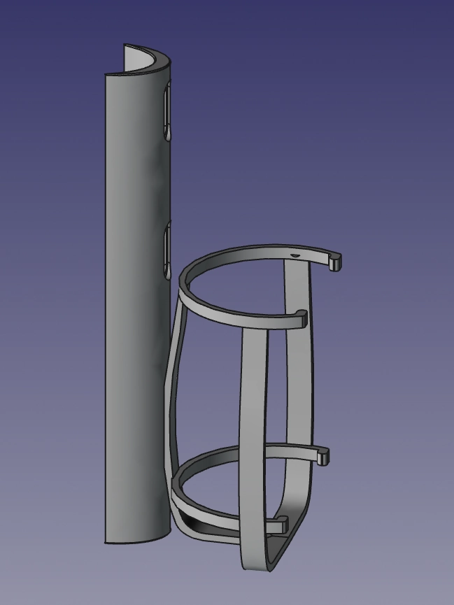 Pirmojo gertuvės laikiklio 3D modelis.