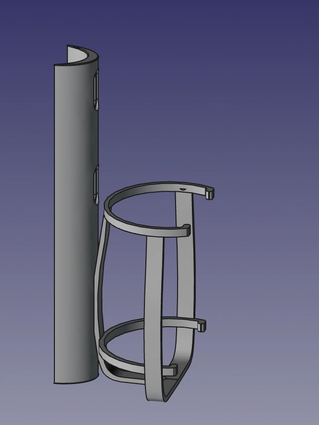 Pirmojo gertuvės laikiklio 3D modelis.