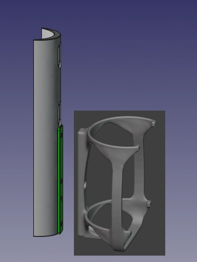 Trečiojo gertuvės laikiklio 3D modelis.